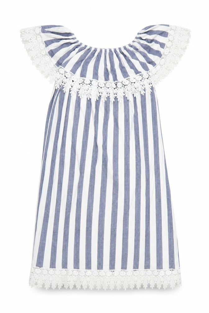 Preworn Womens White Striped  A-Line  One Size
