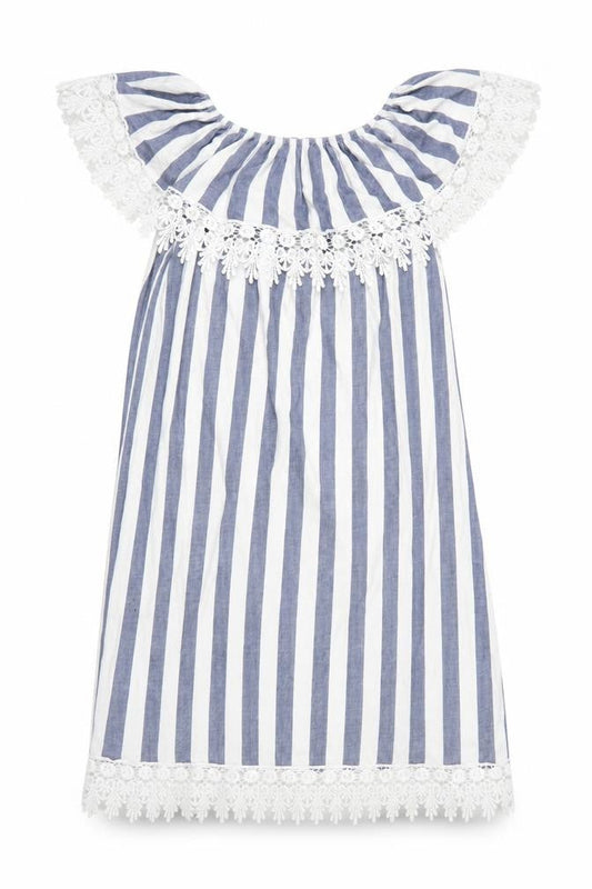 Womens White Striped  A-Line  One Size