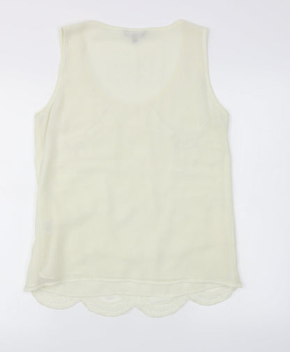 Preloved Matalan Womens Ivory Geometric Chiffon Basic Tank Size 12 - Back