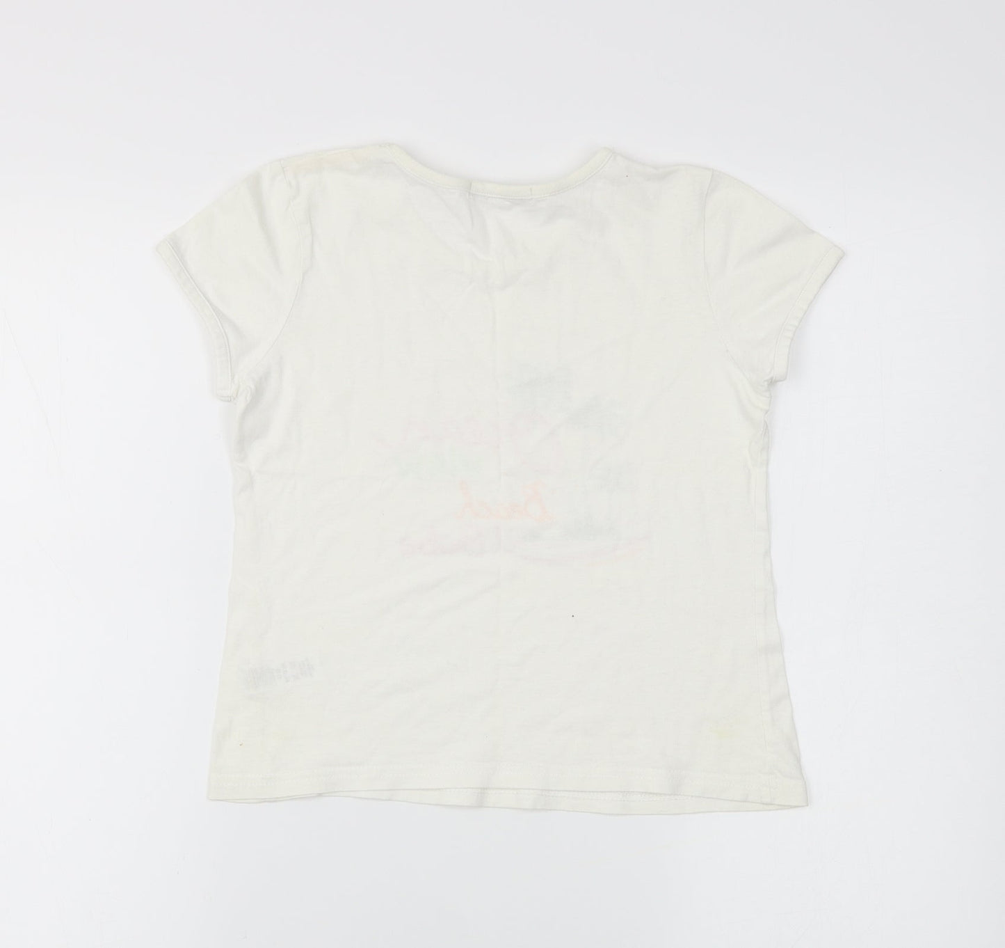 George Girls Ivory   Basic T-Shirt Size 9-10 Years