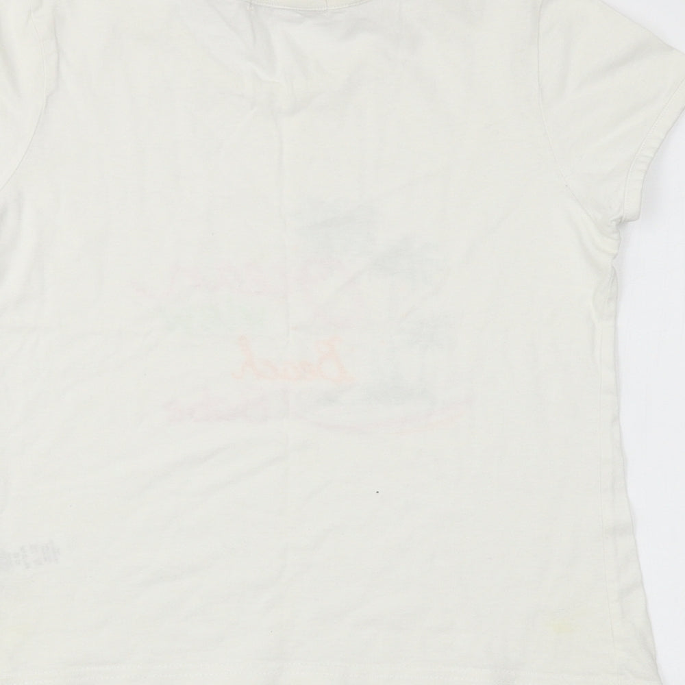 George Girls Ivory   Basic T-Shirt Size 9-10 Years