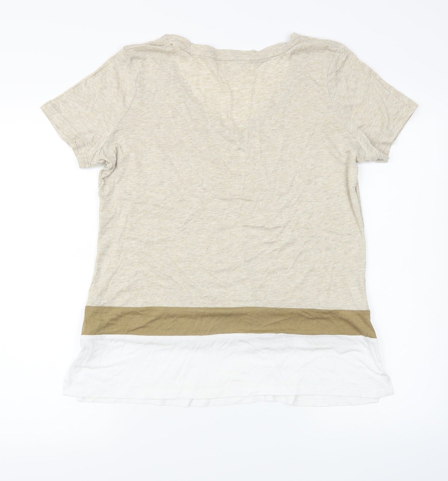 NEXT Womens Brown Striped  Basic T-Shirt Size 14