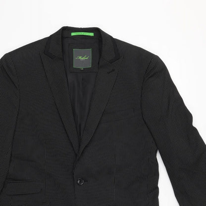 Preloved Method Mens Black Striped  Jacket Blazer Size 38 - Detail