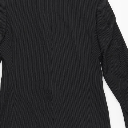 Preloved Method Mens Black Striped  Jacket Blazer Size 38 - Label