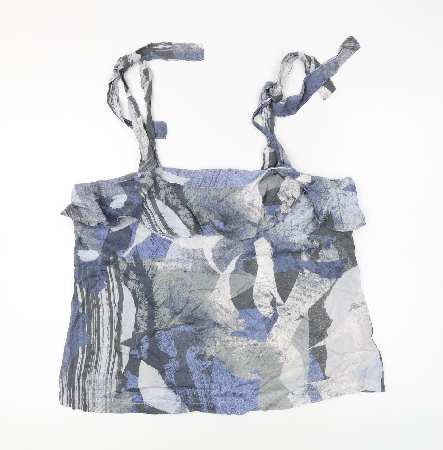 NEXT Womens Blue Geometric  Basic Tank Size 14