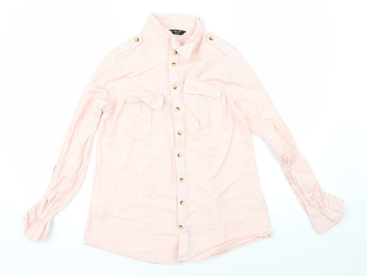 Select Womens Pink   Basic Button-Up Size 8