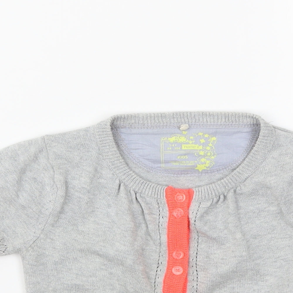 name it Girls Grey   Cardigan Jumper Size 3-4 Years