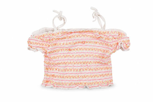 George Girls White Striped  Basic T-Shirt Size 7-8 Years