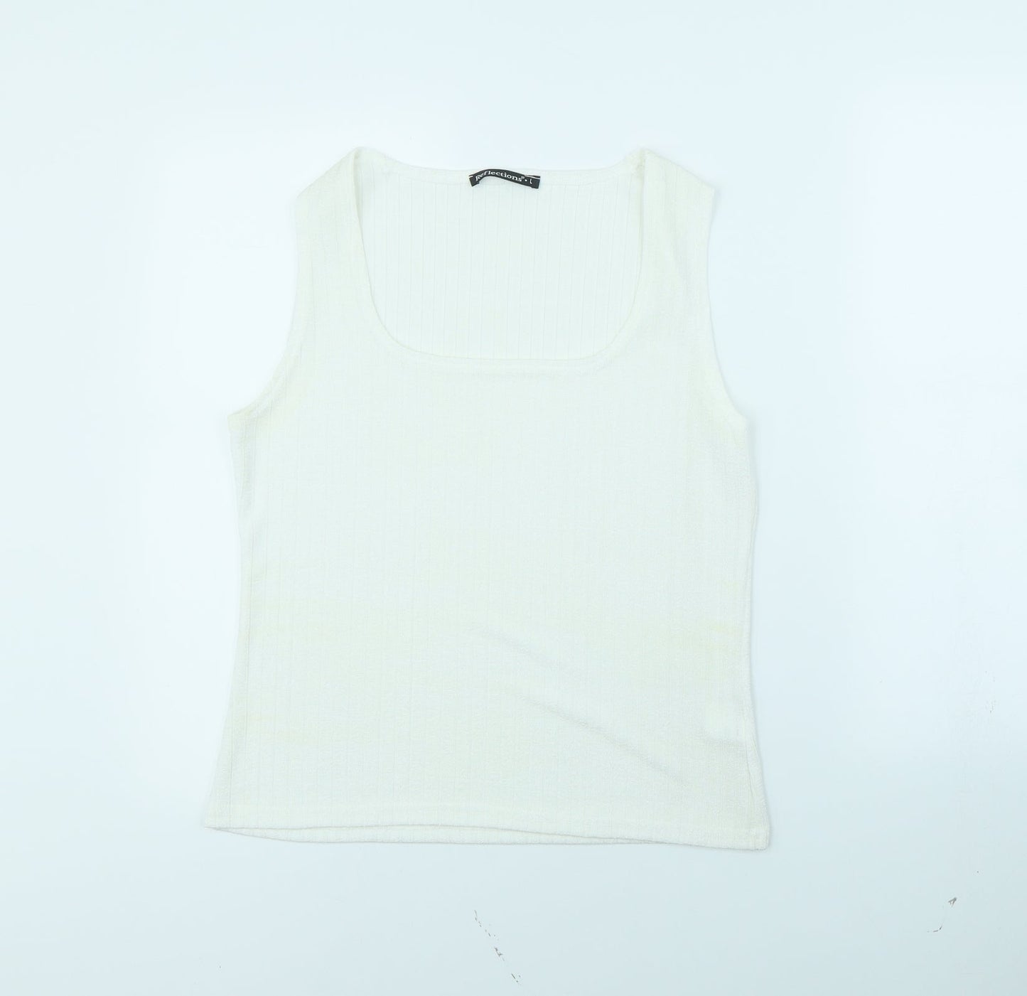 Reflections Womens White   Basic Tank Size L