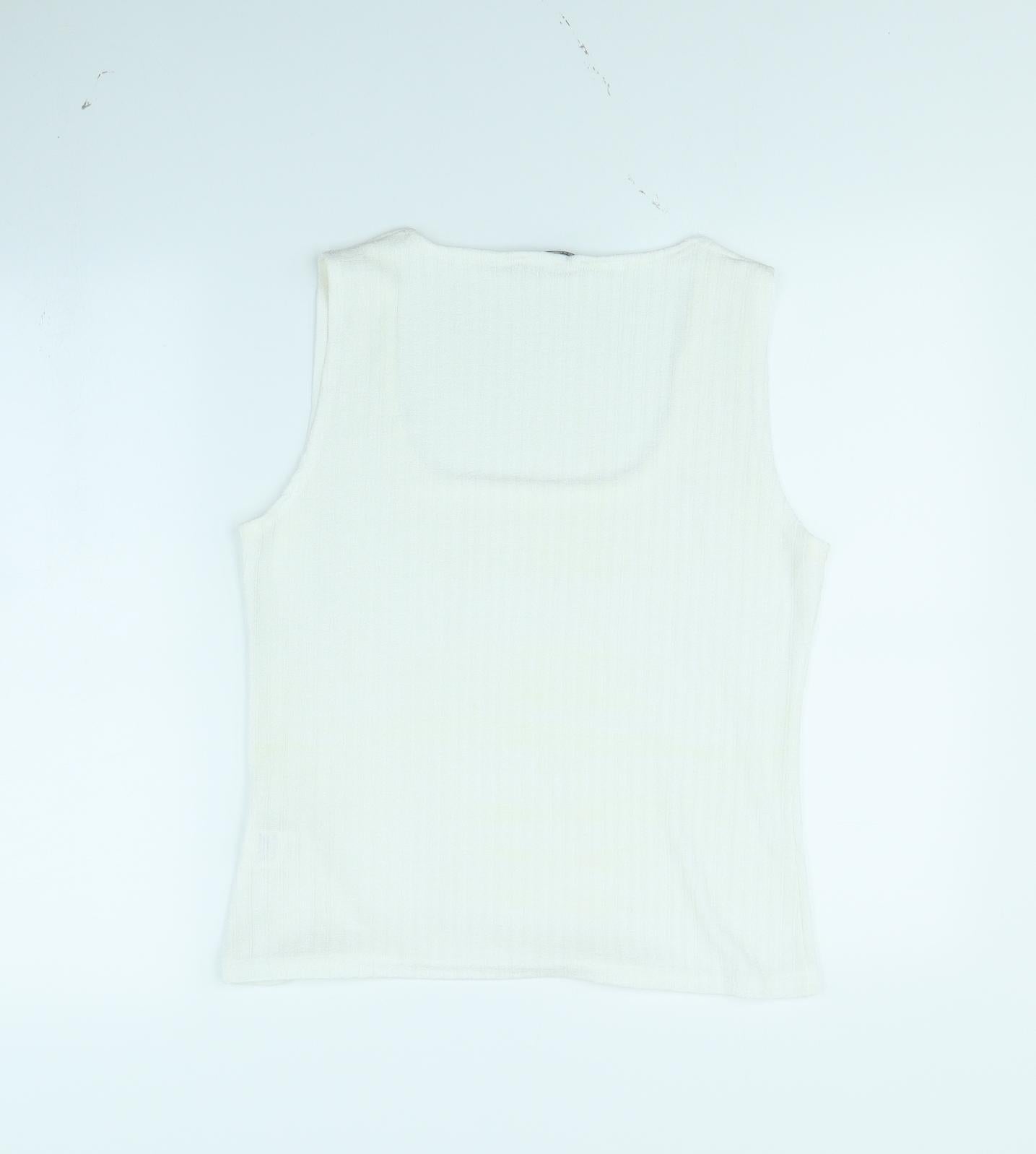 Reflections Womens White   Basic Tank Size L