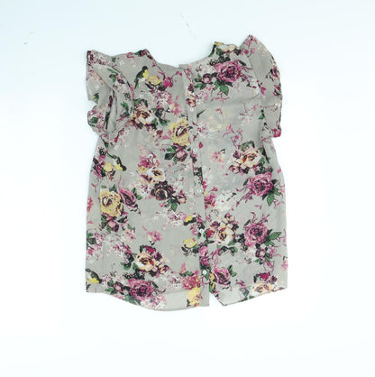 Back view of Atmosphere women’s grey floral basic blouse, size UK 10