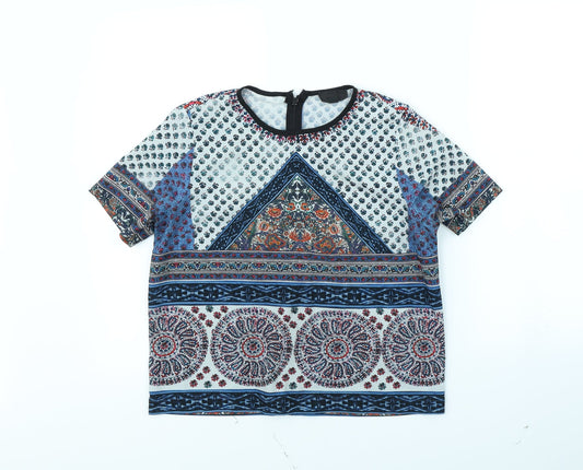 Topshop Womens Multicoloured   Cropped T-Shirt Size 8