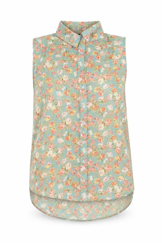 New Look Womens Green Floral   Button-Up Size 6