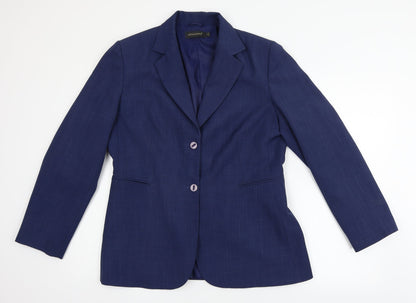 Additional front view of Atmosphere women’s blue jacket suit jacket, size UK 14