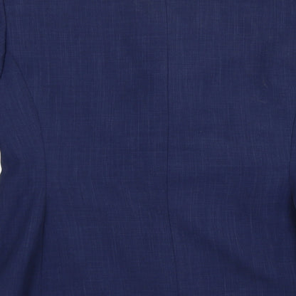 Brand and care label for Atmosphere women’s blue jacket suit jacket, size UK 14