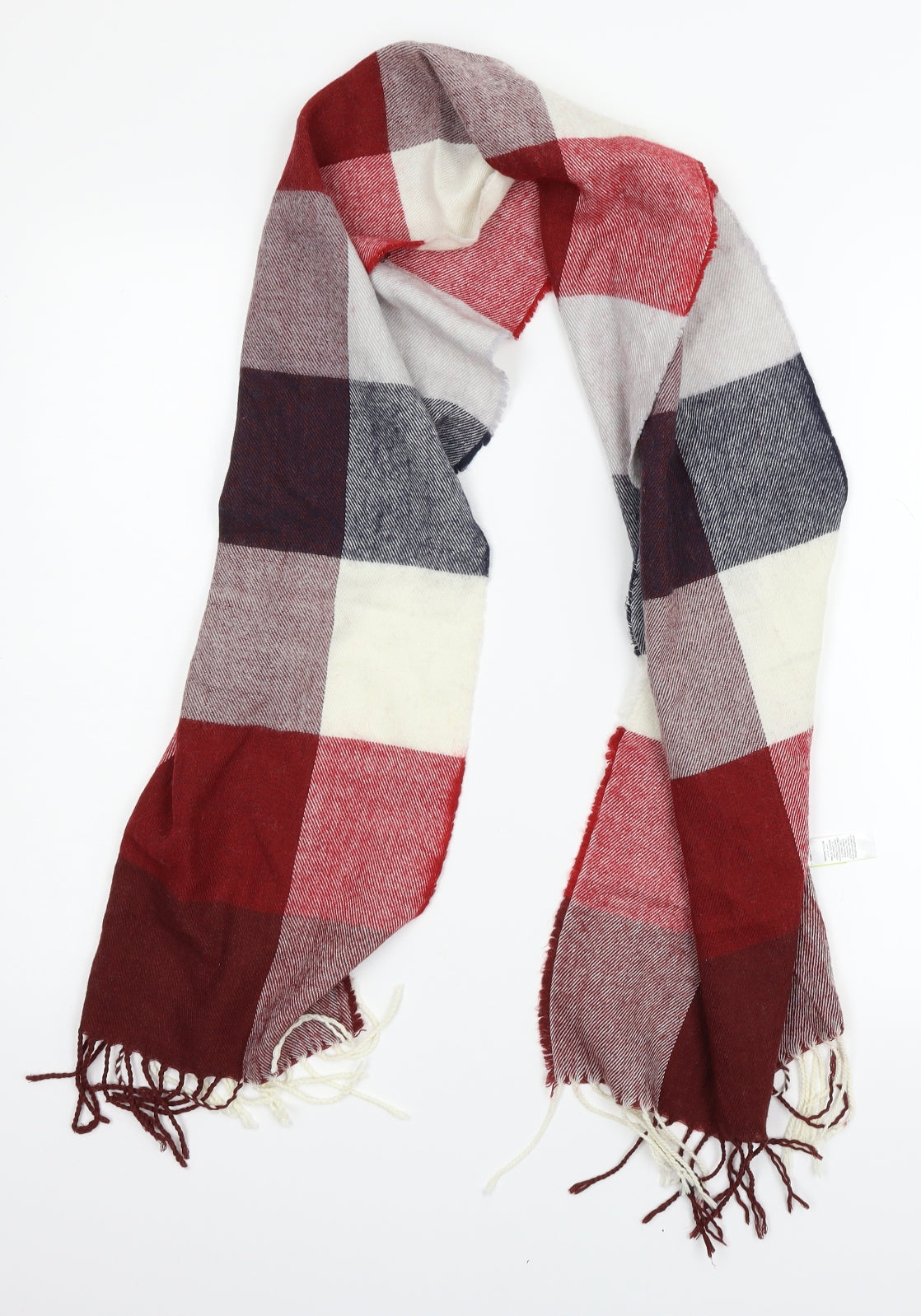 M&S Unisex Red Plaid Knit  Scarf