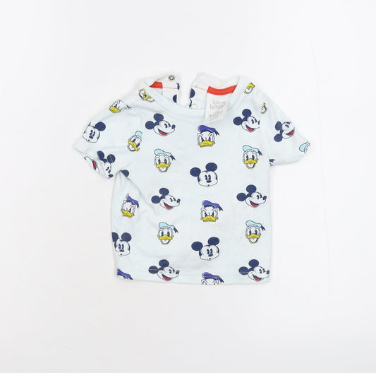 Disney Baby White   Basic T-Shirt Size 6-9 Months