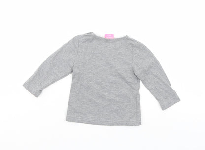 Back view of Cutey Couture girls’ grey jumper, size 6-9, months