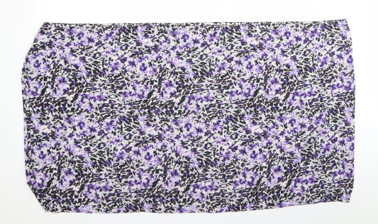 Preworn Unisex Purple Animal Print   Scarf