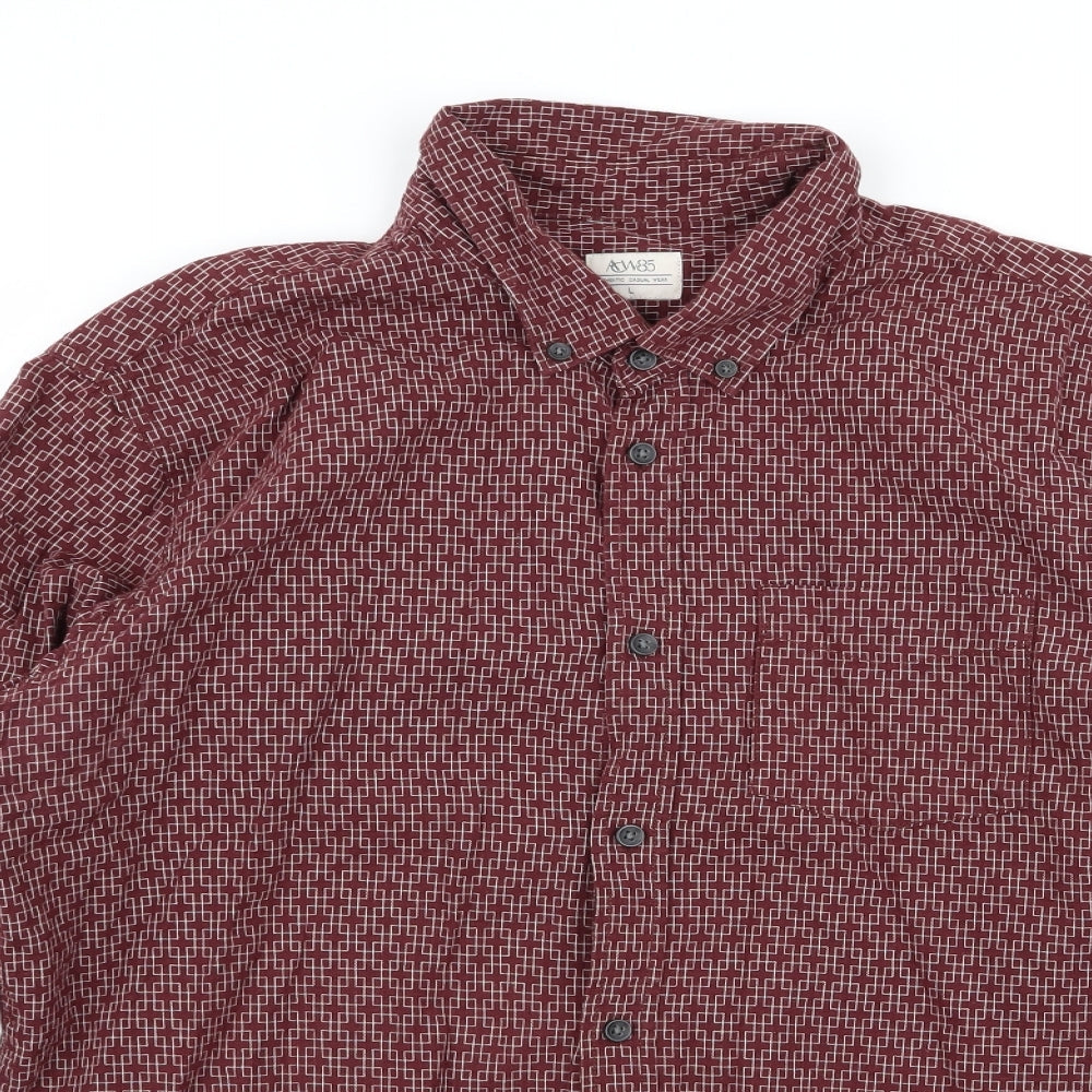Preworn Mens Red    Button-Up Size L