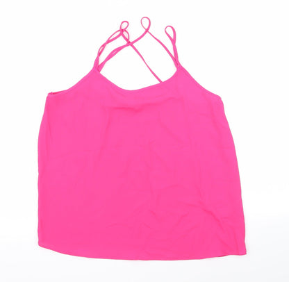 Additional front view of Papaya women’s pink basic blouse, size UK 12