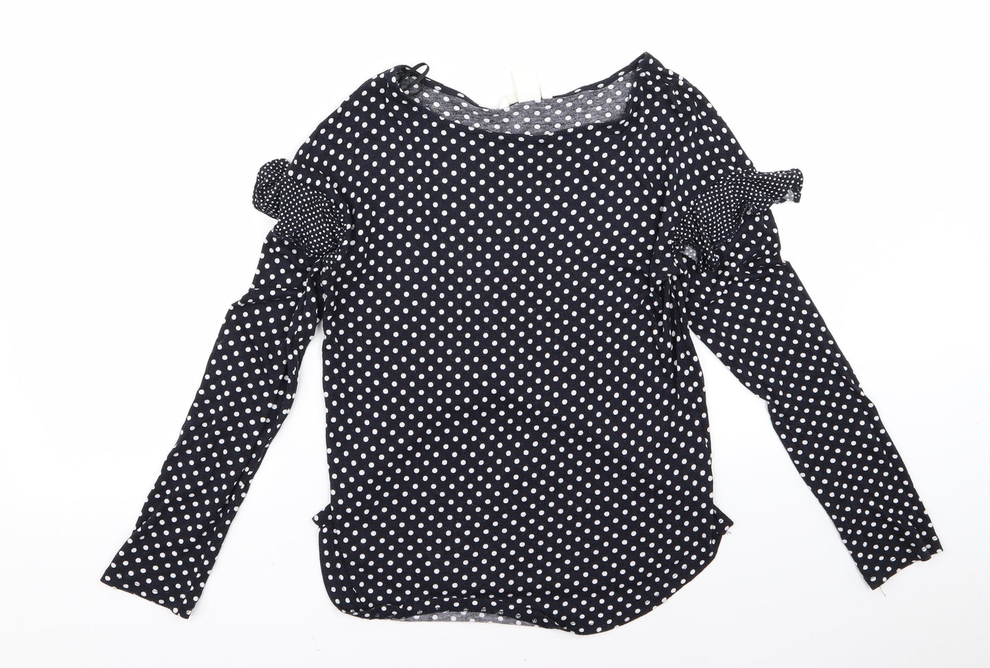 H&M Womens Blue Polka Dot  Basic Blouse Size XS