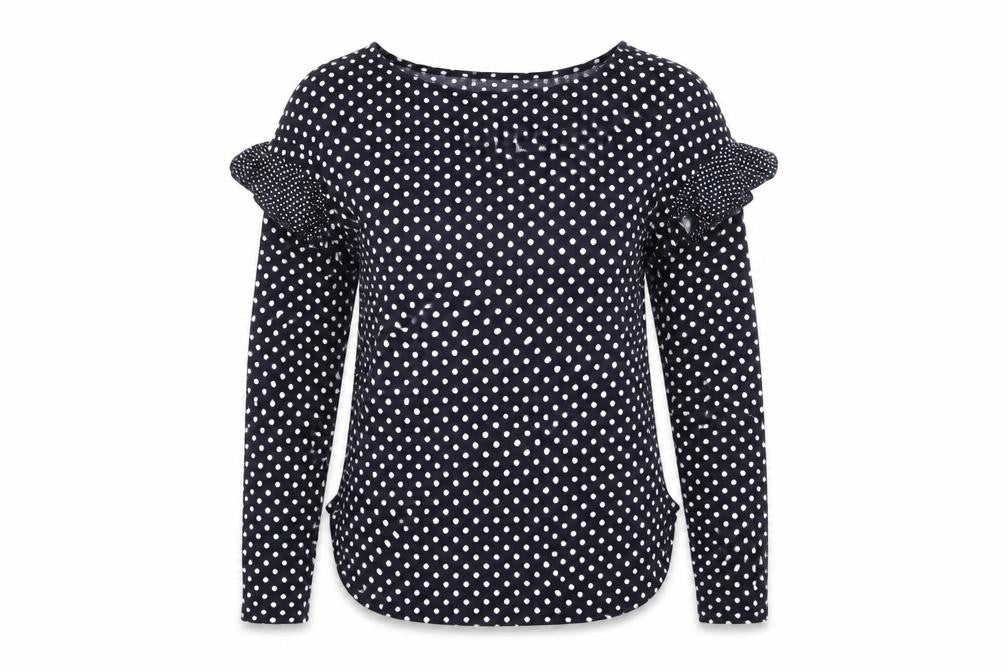H&M Womens Blue Polka Dot  Basic Blouse Size XS