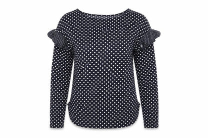 H&M Womens Blue Polka Dot  Basic Blouse Size XS