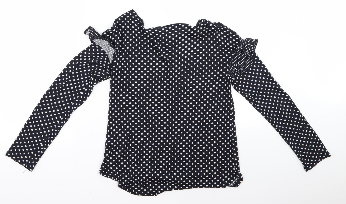 H&M Womens Blue Polka Dot  Basic Blouse Size XS