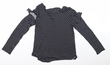 H&M Womens Blue Polka Dot  Basic Blouse Size XS