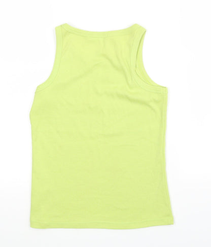 Back view of EA women’s yellow basic t-shirt, size UK 8