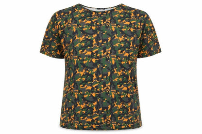 PRETTYLITTLETHING Womens Green Camouflage  Basic Blouse Size 12