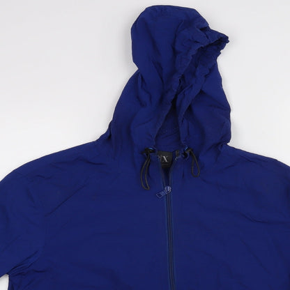 Close-up detail of AX women’s blue jacket, size S