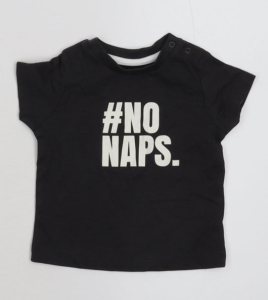 Nutmeg Boys Black   Basic T-Shirt Size 3-6 Months