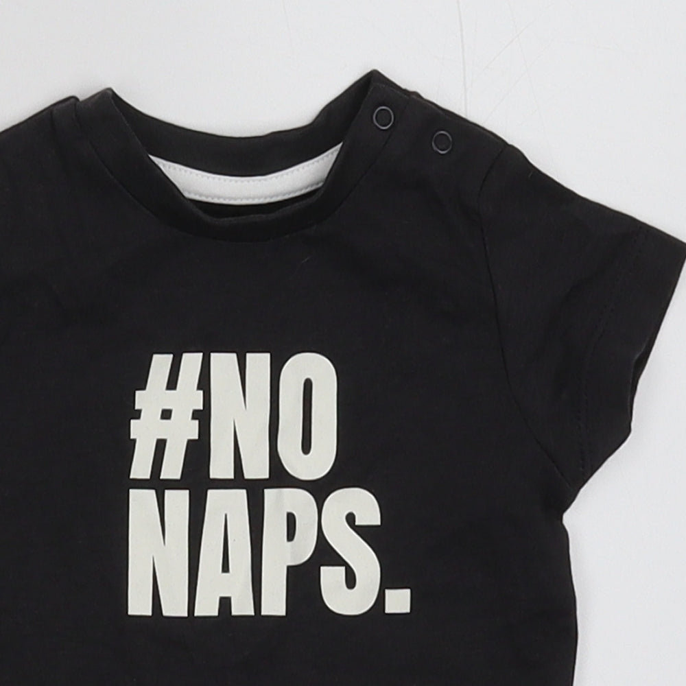 Nutmeg Boys Black   Basic T-Shirt Size 3-6 Months