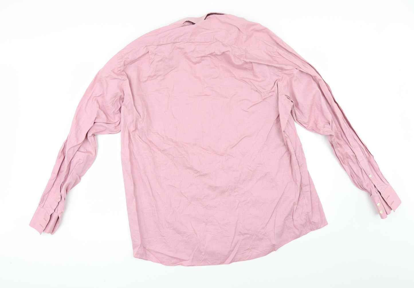 Marks and Spencer Mens Pink    Button-Up Size 17.5