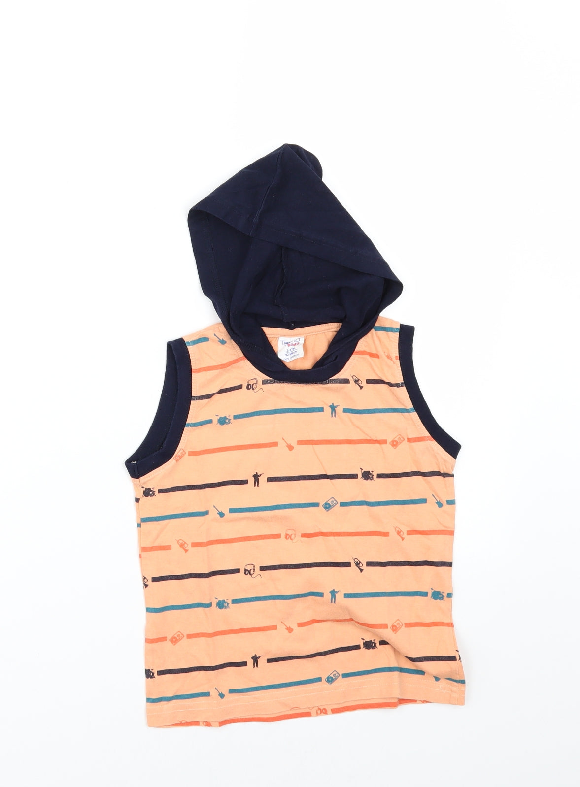 Taeko Boys Orange Striped  Basic T-Shirt Size 2-3 Years