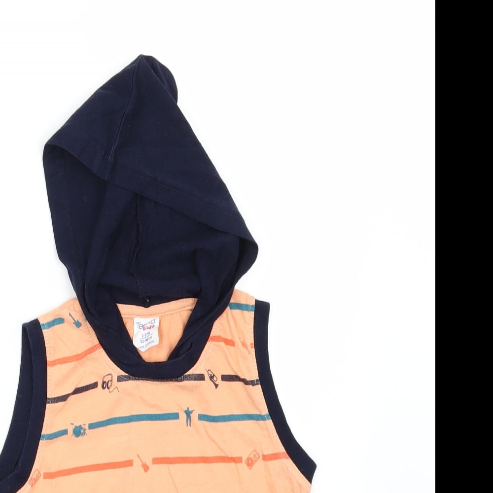 Taeko Boys Orange Striped  Basic T-Shirt Size 2-3 Years