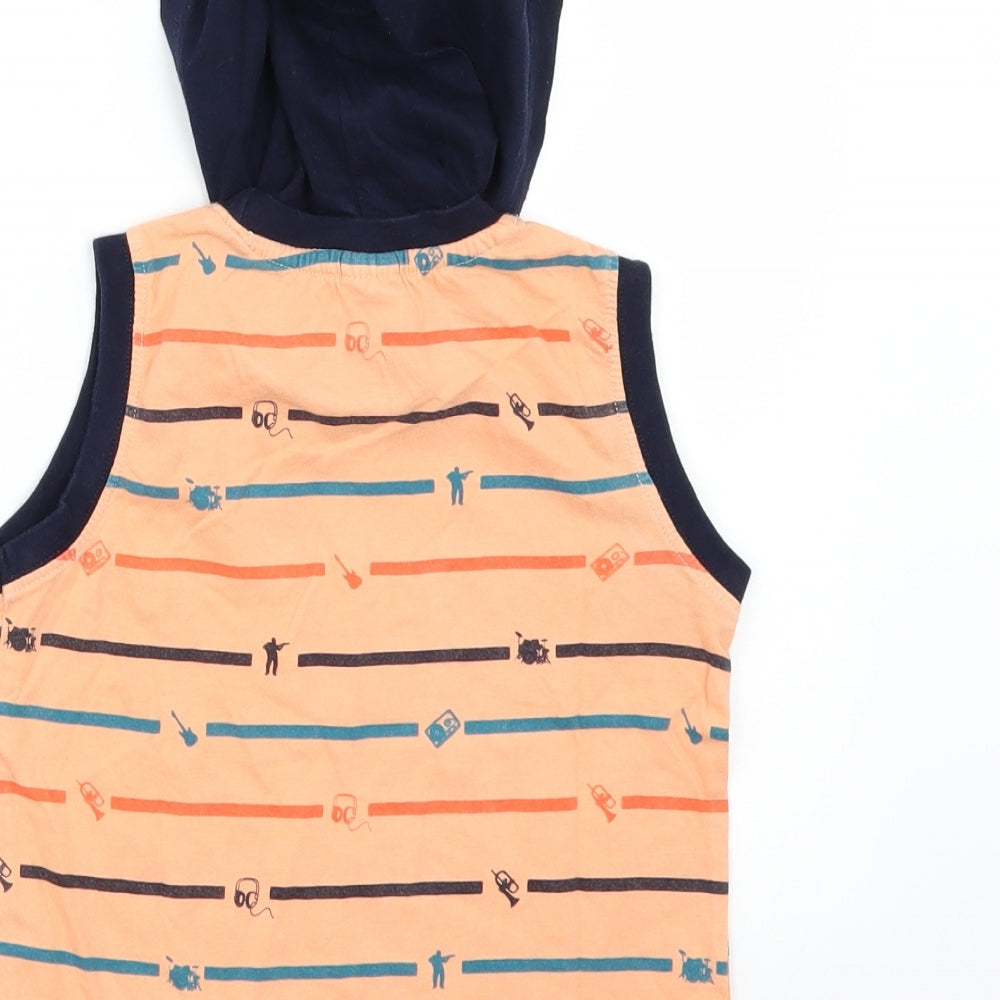 Taeko Boys Orange Striped  Basic T-Shirt Size 2-3 Years