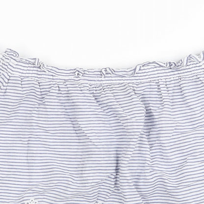 Preloved Primark Womens Blue Striped  Basic Blouse Size 4 - Detail