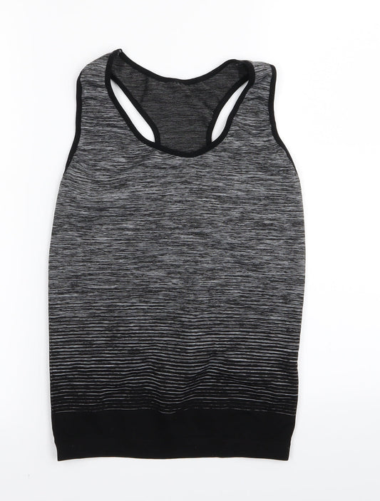 Preworn Womens Black Striped  Basic Tank One Size