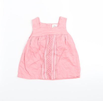 Additional front view of F&F girls’ pink geometric fit & flare, size 3-6, months