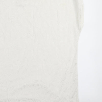Warehouse Womens White Floral  Basic T-Shirt Size 10