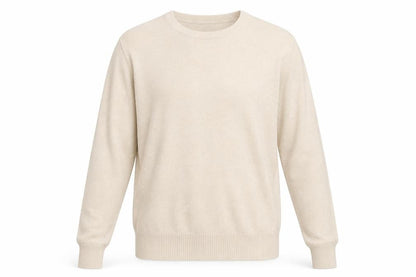 Front view of Easy men’s beige jumper, size S