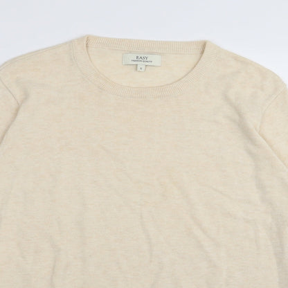 Close-up detail of Easy men’s beige jumper, size S