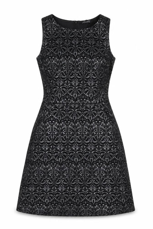 New Look Womens Black Geometric  A-Line  Size 8