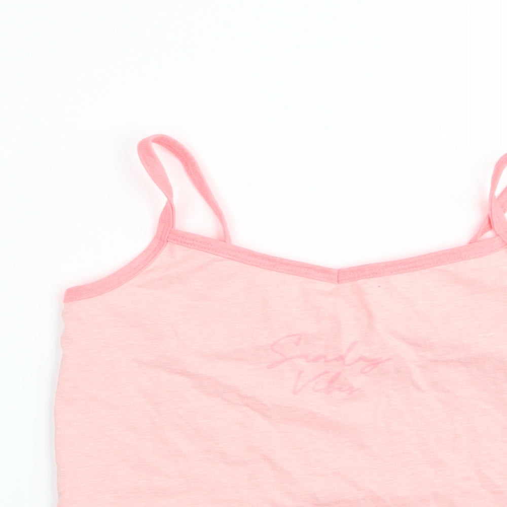 Asda George Girls Pink Solid  Top Pyjama Top Size 8-9 Years