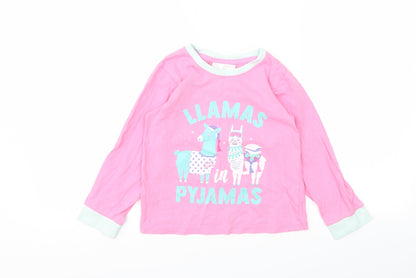Additional front view of Collection girls’ pink animal print basic t-shirt, size 7, years