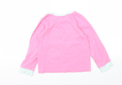 Back view of Collection girls’ pink animal print basic t-shirt, size 7, years