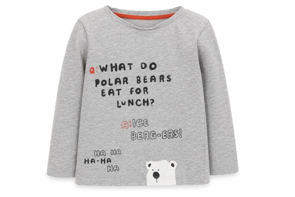 M Boys Grey Animal Print  Basic T-Shirt Size 2-3 Years